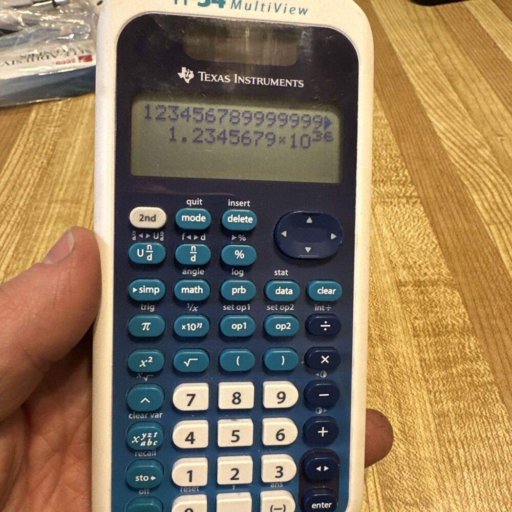 Texas Instruments TI-34 MultiView Scientific Calculator - Blue/White New Battery - Picture 9 of 10